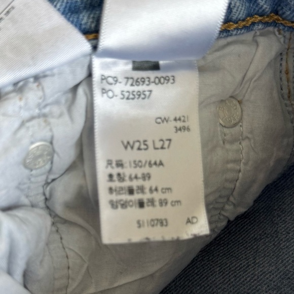 Levi’s Ribcage Straight Ankle Jeans Distressed Cropped size 25 Light Wash - Picture 11 of 12